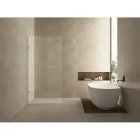 Wiesbaden Less inloopdouche 800 x 2000 x 8 mm nano helder glas/geborsteld messing