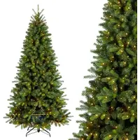 Royal christmas - Kunstkerstboom met verlichting - Bergen Premium - 180 cm - PE/PVC - 300 warm LED lampjes - Groen