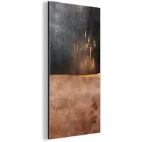 MuchoWow Wanddecoratie Metaal - Aluminium Schilderij Industrieel - Abstract - Goud - Design - 80x160 cm - Dibond - Foto op aluminium - Industriële muurdecoratie - Voor de woonkamer/slaapkamer