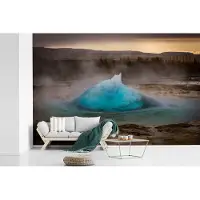 MuchoWow Behang - Fotobehang De stijgende Geysir in het Europese IJsland - Breedte 360 cm x hoogte 240 cm