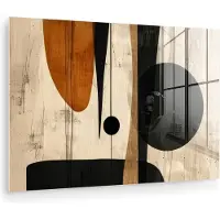 MuchoWow Glasschilderij 180x120 cm - Schilderij acrylglas - Abstract - Kunst - Vormen - Modern - Foto op glas - Muurdecoratie woonkamer - Wanddecoratie slaapkamer - Schilderijen