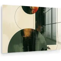 MuchoWow Glasschilderij 120x80 cm - Schilderij acrylglas - Kunst - Cirkels - Modern - Abstract - Foto op glas - Muurdecoratie woonkamer - Wanddecoratie slaapkamer - Schilderijen
