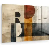 MuchoWow Glasschilderij 60x40 cm - Schilderij acrylglas - Abstract - Kunst - Vormen - Modern - Foto op glas - Muurdecoratie woonkamer - Wanddecoratie slaapkamer - Schilderijen