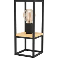 Eglo 99797 Libertad Tafellamp Staal Zwart/Hout Bruin - 1 x E27