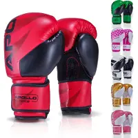 Apollo Bokshandschoenen, PU-Leer, Thaibokshandschoenen, Voor Bokszak, Training, Sparring, Fitness, MMA-Handschoenen, Kickbokshandschoenen, Bokshandschoenen Dames en Heren 12/14/16 oz