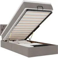 vidaXL Ottoman bed met matras en LED's 90x190cm stof taupe