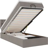 vidaXL Ottoman bed met matras 90x190cm stof taupe