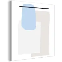 MuchoWow Wanddecoratie Metaal - Aluminium Schilderij Industrieel - Abstract - Geometrische vormen - Line art - 50x50 cm - Dibond - Foto op aluminium - Industriële muurdecoratie - Voor de woonkamer/slaapkamer