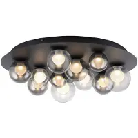 Pure 11-lichts plafondlamp Pure Popup Mystic grey met smoke glas