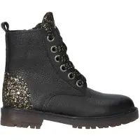 Clic! leren veterboots zwart Meisjes Leer Meerkleurig - maat 24