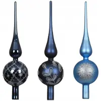 Décoris Piek glas d8h31 cm blauw a3 kerst