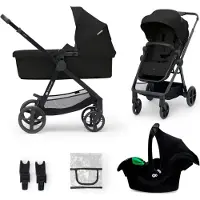 Kinderkraft Kinderwagen Newly 3-in-1 Pro Classic Black met Autostoel