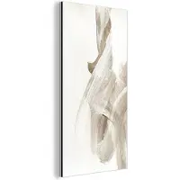 MuchoWow Aluminium schilderij 80x160 cm - Wanddecoratie metaal - Abstract - Moderne kunst - Beige - Metalen muurdecoratie woonkamer - Decoratie industrieel - Foto op dibond - Industriële accessoires slaapkamer
