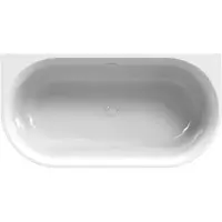 Xenz Zara XS 155x80x60 half-vrijst. bad glans wit incl. sleuf overloop/afvoer glans wit