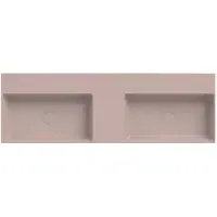 Xenz Dolce keramisch wastafelblad 140 met 2 kommen (141x46) rose mat
