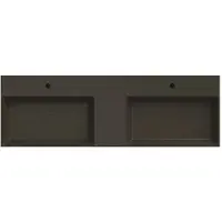 Xenz Dolce keramisch wastafelblad 140 met 2 kommen en 2 kraangaten (141x46) coffee mat