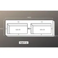 Xenz Solid Surface Blad 140x45 met 2 R2 wastafels met overloopgat+plug, 2 kraangaten, mat wit