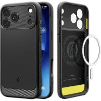 Spigen Rugged Armor Backcover MagSafe voor de Apple iPhone 17 Pro - Matte Black