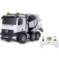 Jamara RC voertuig Auto - 406313 RC Vrachtwagen Mercedes-Benz Arocs Liebherr Cement Mixer - Wit - 2,4GHz RC Model Kant en Klaar - 1:20 Bestuurbare Auto