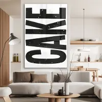 MuchoWow Glasschilderij 100x150 cm - Schilderij acrylglas - Zwart - Cake - Eten - Decoratie - Foto op glas - Muurdecoratie woonkamer - Wanddecoratie slaapkamer - Schilderijen