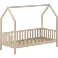 Vipack Bedhuisje Home - 90x200 cm - met hekje - wit dennenhout
