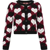 MyMo ROCKS Gebreid vest bourgogne / zwart / offwhite