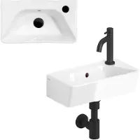 Clou InBe Fonteinset 6 Afgeschuind 41x22,5cm Keramiek - Mat Zwart - 8717462016112 - Rechthoekig - Wastafels, Fonteinen, Vrijhangende Fonteinen