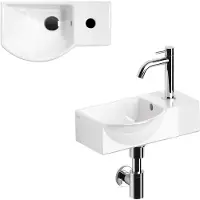Clou InBe fontein set 8, wit keramiek en chroom
