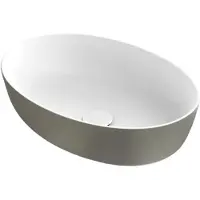 Xenz Neo-E Solid Surface waskom 54x38x14 Bicolor Wit/Zijdegrijs