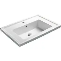 Aqualine Zeno Keramische wastafel 60x48,5cm wit