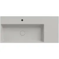 Xenz Dolce Plan keramisch wastafelblad, wegzetvlak rechts. 1 kraangat. 101x46 cement