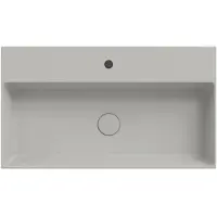 Xenz Dolce keramisch wastafelblad met 1 kraangat 80 (81x46) cement mat