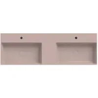 Xenz Dolce keramisch wastafelblad 140 met 2 kommen en 2 kraangaten (141x46) rose mat