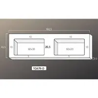Xenz Solid Surface Blad 160x45 met 2 R2 wastafels met overloopgat+plug, 2 kraangaten, mat wit
