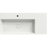 Xenz Dolce Plan keramisch wastafelblad, wegzetvlak rechts. 1 kraangat. 101x46 Wit mat