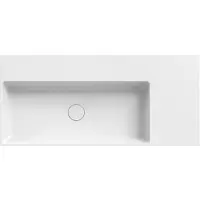 Xenz Dolce Plan keramisch wastafelblad, wegzetvlak rechts. 101x46 Wit glans