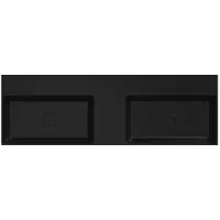 Xenz Dolce keramisch wastafelblad 140 met 2 kommen (141x46) zwart mat
