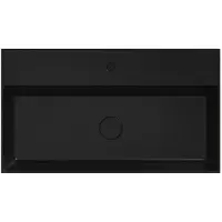 Xenz Dolce keramisch wastafelblad met 1 kraangat 80 (81x46) Zwart mat