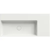 Xenz Dolce Plan keramisch wastafelblad, wegzetvlak rechts. 101x46 Wit mat