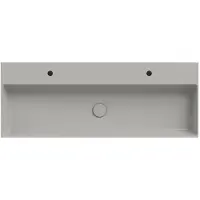 Xenz Dolce keramisch wastafelblad 120 met 2 kraangaten, cement