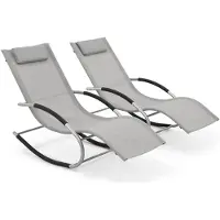 Garden Point Set van twee tuinschommelstoelen Orlando grijs