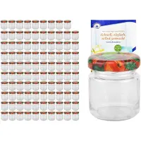 MamboCat Set van 100 potdeksels van 53 ml tot 43 fruitdecoratie incl. Diamant Gelierzauber receptenboekje