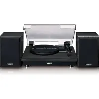 Lenco LS-100BK - Platenspeler met Bluetooth ontvangst en twee externe speakers - Zwart