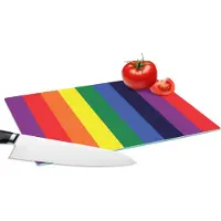 KitchenYeah Glazen Snijplank - 28x20 - Regenboog - Patronen - Pride - Snijplanken Glas
