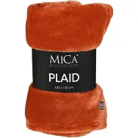 Mica Decorations Famke Fleece Plaid - L180 x B130 cm - Terra