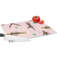 KitchenYeah Glazen Snijplank - 39x28 - Yoga - Zen - Patronen - Snijplanken Glas