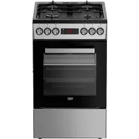 Beko FSM52332D-XDT Butaangasfornuis met oven, 4 branders, zilver. Eén maat / EU-stekker, 220V. Zilver, één maat