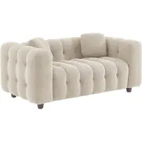 Sweeek 2 zitsbank, bekleed met bouclé textuur Beige