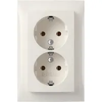 Berker S.1 wandcontactdoos RA dubbel inbouw Glanzend wit