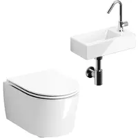 Clou InBe toiletruimte set met randloos toilet en fonteinset